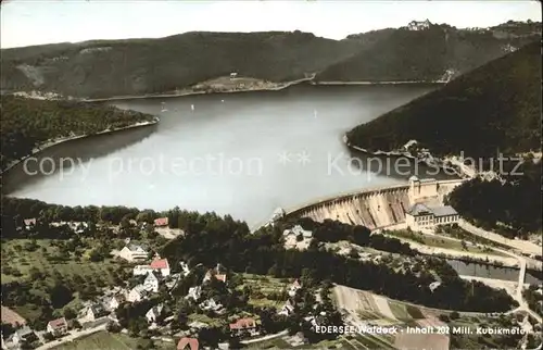 Waldeck Edersee Sperrmauer Talsperre Stausee Fliegeraufnahme Kat. Edertal