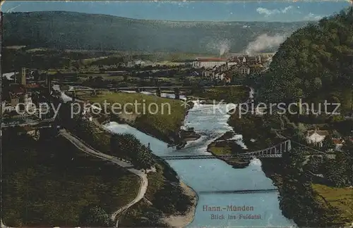 Hann. Muenden Blick ins Fuldatal Bruecke Kat. Hann. Muenden