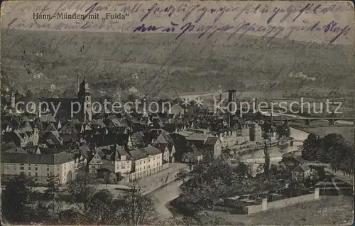 Hann. Muenden Stadtbild mit Fulda Kat. Hann. Muenden