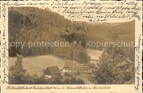 Freudenstadt Schwarzwald Baerenschloesschen Christophstal