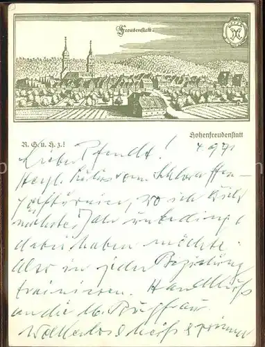 Freudenstadt Schwarzwald Staedtebild Hohenfreudenstadt Zeichnung