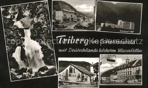 Triberg Schwarzwald Wasserfaelle Marktplatz Badener Hof Heimatmuseum Rathaus Kat. Triberg im Schwarzwald