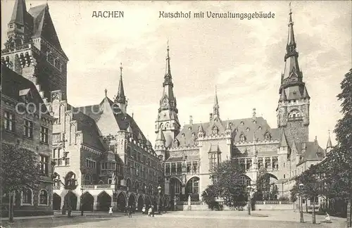 Aachen Katschhof mit Verwaltungsgebaeude Kat. Aachen
