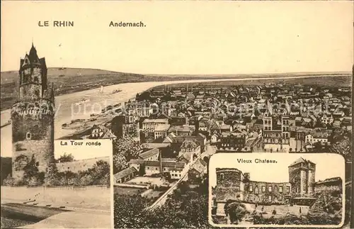 Andernach Rheinpanorama Schloss Runder Turm Kat. Andernach