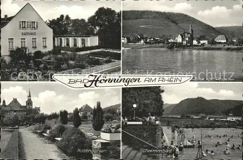 Bad Hoenningen Schwimmbad Rosengarten Rhein Panorama Kat. Bad Hoenningen