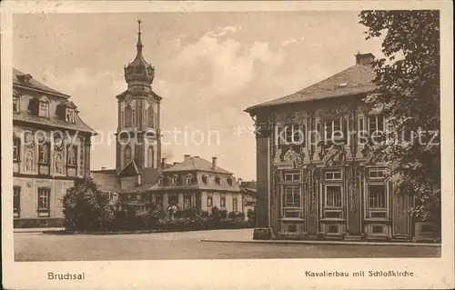 Bruchsal Kavalierbau mit Schlosskirche Kat. Bruchsal