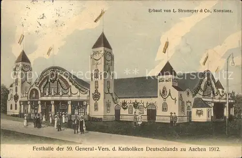 Aachen Festhalle der 59. General Versammlung der Katholiken  Kat. Aachen