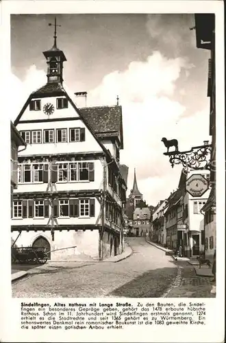 Sindelfingen Altes Rathaus mit Lange Strasse Kat. Sindelfingen