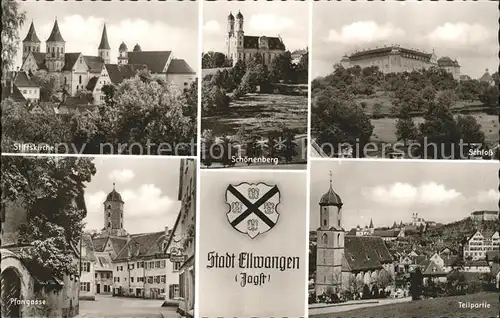 Ellwangen Jagst Stiftskirche Schoenenberg Schloss Pfarrgasse Teilansicht Kat. Ellwangen (Jagst)
