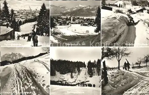 Oberaudorf Sprungschanze Rodelbahn Hocheck Skispur Kaisergebirge Kat. Oberaudorf