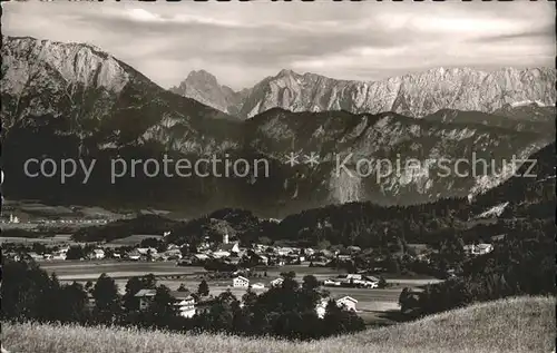 Oberaudorf mit Wildem Kaiser Kat. Oberaudorf