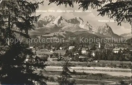 Kruen mit Zugspitzmassiv Kat. Kruen