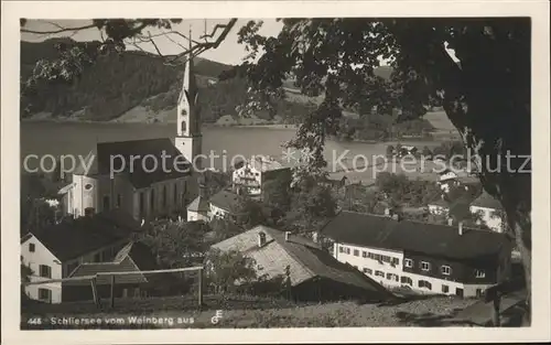 Schliersee vom Weinberg mit Kirche Kat. Schliersee