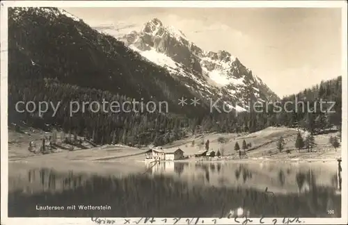 Mittenwald Bayern Lautersee mit Wetterstein Kat. Mittenwald