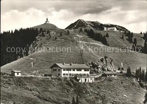 Rottach Egern Wallberghaus mit Kircherlhanglift und Wallberggipfel Kat. Rottach Egern