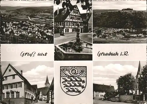 Grunbach Remshalden Gesamt und Teilansichten Dorfbrunnen Kirche Kat. Remshalden