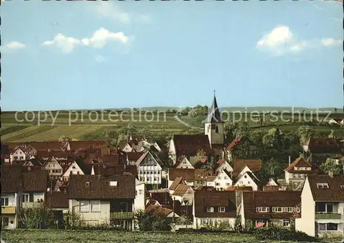 Schwaikheim Ortsblick mit Kirche und Rathaus Kat. Schwaikheim