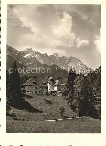 Elmau Muellerhaus mit Dreitorspitze Kat. Kruen