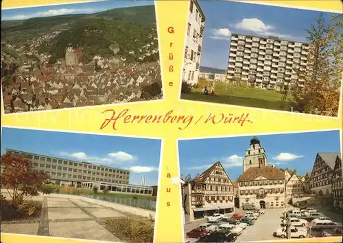 Herrenberg Gaeu Total Hochhaeuser Marktplatz / Herrenberg /Boeblingen LKR