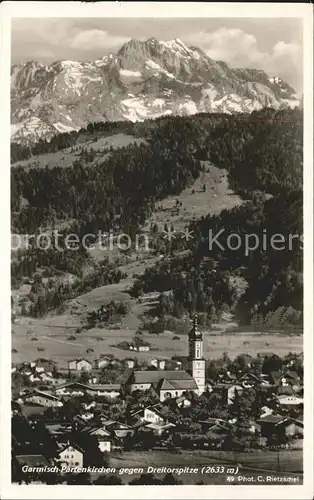 Garmisch Partenkirchen gegen Dreitorspitze Kat. Garmisch Partenkirchen