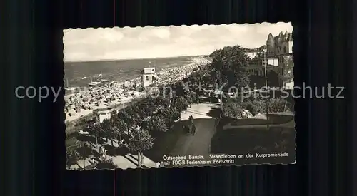 Bansin Ostseebad Strand Promenade FDGB Ferienheim Fortschritt Kat. Heringsdorf