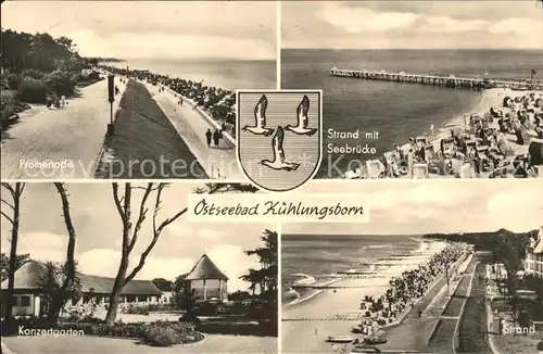 Kuehlungsborn Ostseebad Promenade Strand Seebruecke Konzertgarten Wappen Kat. Kuehlungsborn