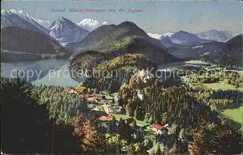 Hohenschwangau Schloss von der Jugend See Alpen Kat. Schwangau