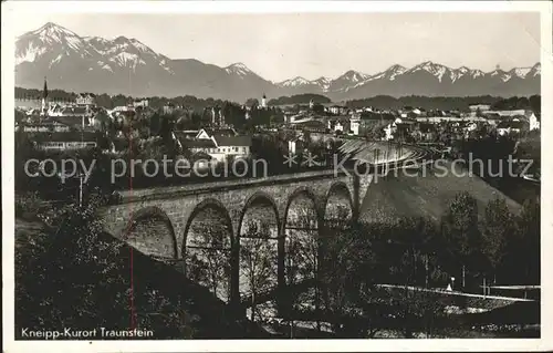 Traunstein Oberbayern Viadukt Panorama Alpen Kat. Traunstein