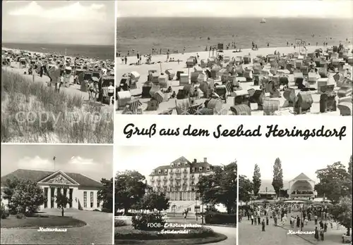 Heringsdorf Ostseebad Usedom Strand Kulturhaus Kurkonzert FDGB Erholungsheim Solidaritaet Kat. Heringsdorf