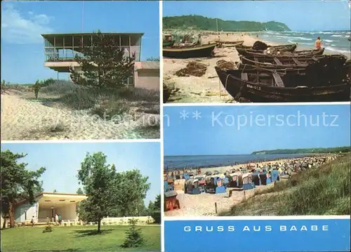 Baabe Ostseebad Ruegen Strand Glashaus Boote Kat. Baabe