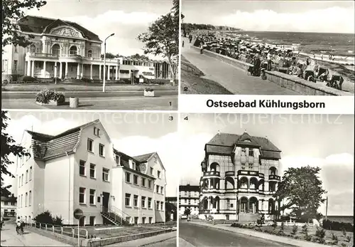 Kuehlungsborn Ostseebad Strand Promenade Erholungsheime Stoertebecker und Schloss am Meer Kat. Kuehlungsborn