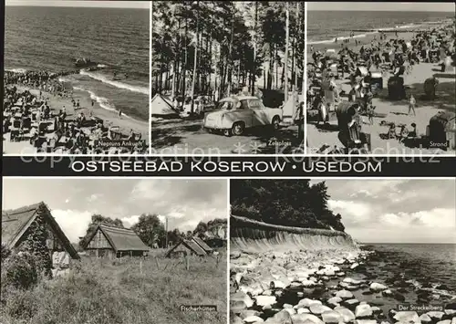 Koserow Ostseebad Usedom Strand Steilkueste Haeuser Kat. Koserow