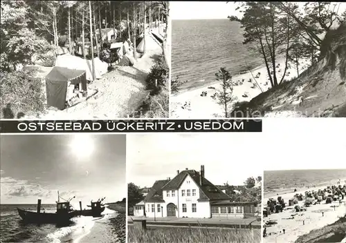 ueckeritz Usedom Strand Fischerbooter Camping Kat. ueckeritz Usedom