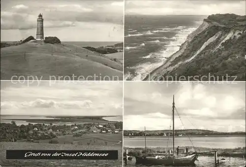 Insel Hiddensee Leuchtturm Steilkueste Fischerboote Kat. Insel Hiddensee