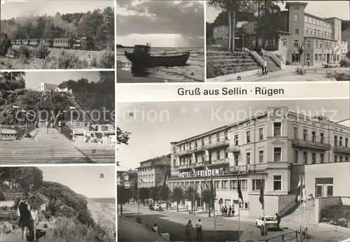 Sellin Ostseebad Ruegen Schmalspurbahn Strand Erholungsheim Einheit Hotel Frieden Kat. Sellin Ostseebad