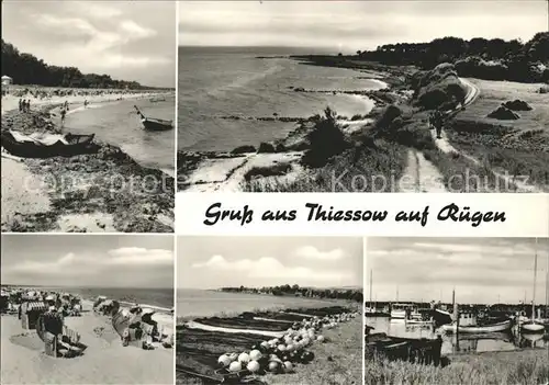 Thiessow Ostseebad Ruegen Strand Fischerboote Kat. Thiessow