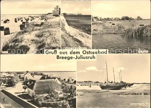 Breege Ruegen Strand Bodden Fischerboote  Kat. Breege