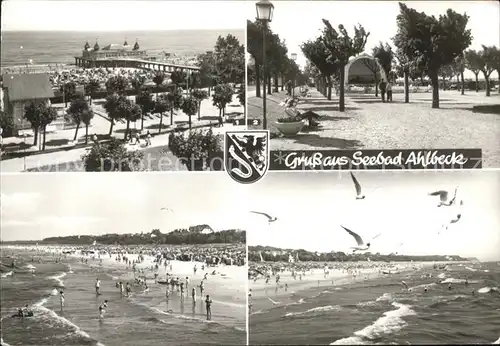 Ahlbeck Ostseebad Seebruecke Strand Konzertpavillon Kat. Heringsdorf Insel Usedom