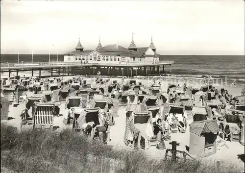 Ahlbeck Ostseebad Seebruecke Strand Kat. Heringsdorf Insel Usedom