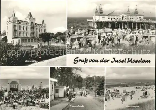 Usedom Ahlbeck Seebruecke Karlshagen Strand Trassenheide Zinnowitze Bansin Konzertpavillon Kat. Usedom