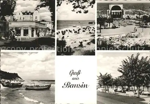 Bansin Ostseebad Strand Konzertpavillon Promenade Boote Kat. Heringsdorf