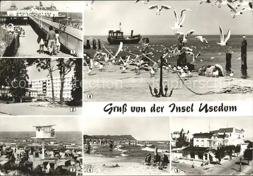 Usedom Strand Seebruecke Erholungsheim Erich Weinert Bansin Zinnowitz Kat. Usedom