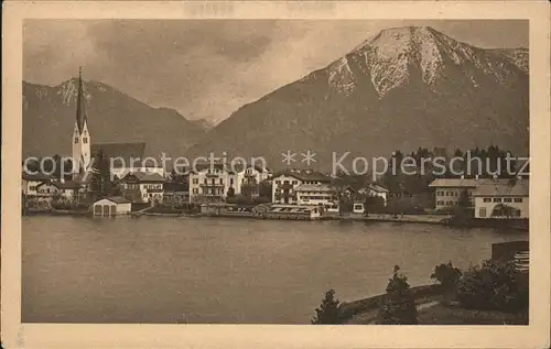 Egern Tegernsee Ortsansicht mit Kirche Wallberg Mangfallgebirge Kat. Rottach Egern