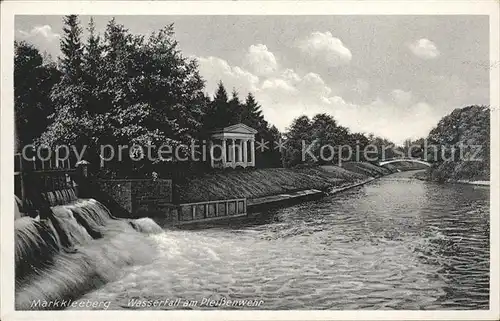 Markkleeberg Wasserfall am Pleissenwehr Kat. Markkleeberg