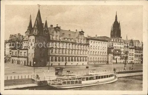 Frankfurt Main Schoene Aussicht Mainufer Faehrschiff Anlegestelle Kat. Frankfurt am Main