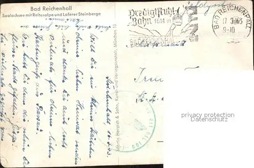 Bad Reichenhall Saalachsee Reiteralpe Loferer Steinberge Kuenstlerkarte Kat. Bad Reichenhall