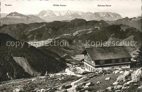 Marquartstein Hochgernhaus mit Kaisergebirge und Zentralalpen Kat. Marquartstein