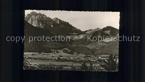 Rottau Chiemgau Panorama mit Kampenwand Chiemgauer Alpen Kat. Grassau