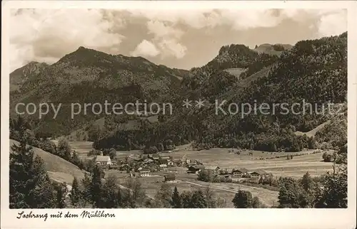 Sachrang Chiemgau Gesamtansicht mit Muehlhorn Kat. Aschau i.Chiemgau