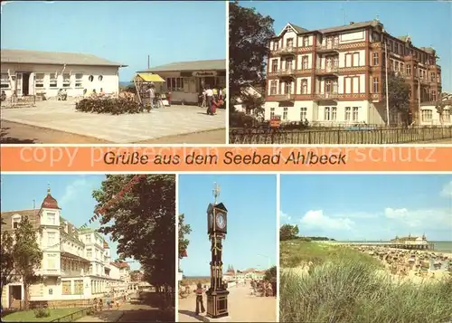 Ahlbeck Ostseebad Strandpromenade FDGB Erholungsheim Stranduhr Seebruecke